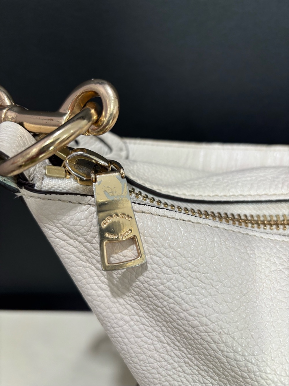 Coach Abby Hobo White Pebbled Leather Duffle F31507 Summer Wedding Bride Bridal - Picture 4 of 13